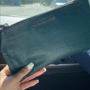 Green Michael Kors wristlet Wallet